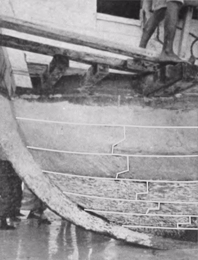 "Sebagai serangkaian anak tangga": Susunan papan pada buritan sebuah perahu palari, 1930-an