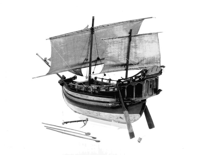 Sebuah perahu pencalang; Musium Etnografi Leiden, # RV-351-2