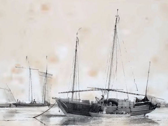 Toop, 1830-an; Paris, Francois Edmond 1843. Essai sur la construction navale des peuples extra-europeens, Paris: Arthus Bertrand, gmbr. 81.