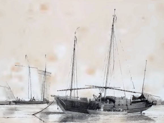 Toop, 1830-an; Paris, Francois Edmond 1843. Essai sur la construction navale des peuples extra-europeens, Paris: Arthus Bertrand, gmbr. 81.